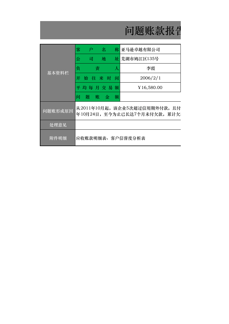 问题账款报告.xlsx 第1页
