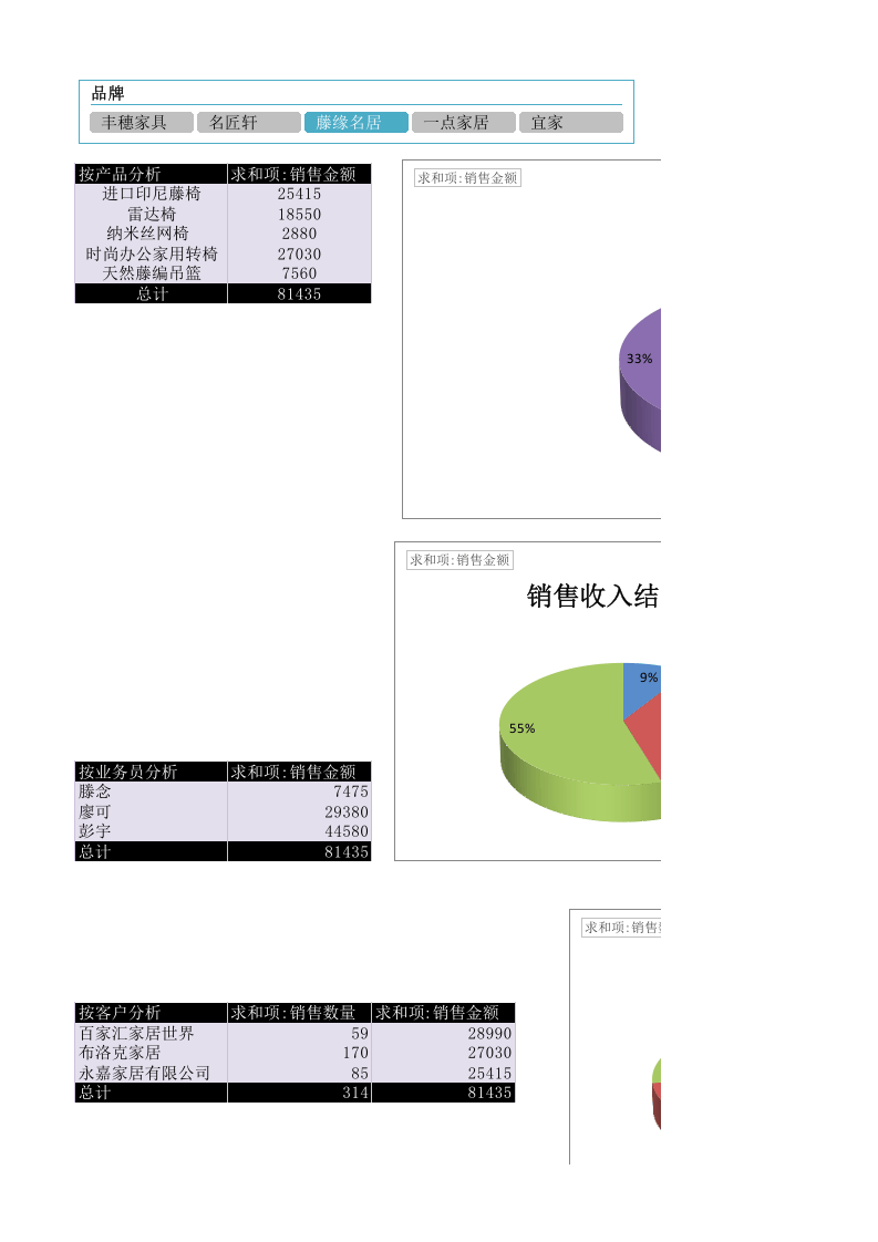 月销售收入结构图表分析.xlsx 第1页