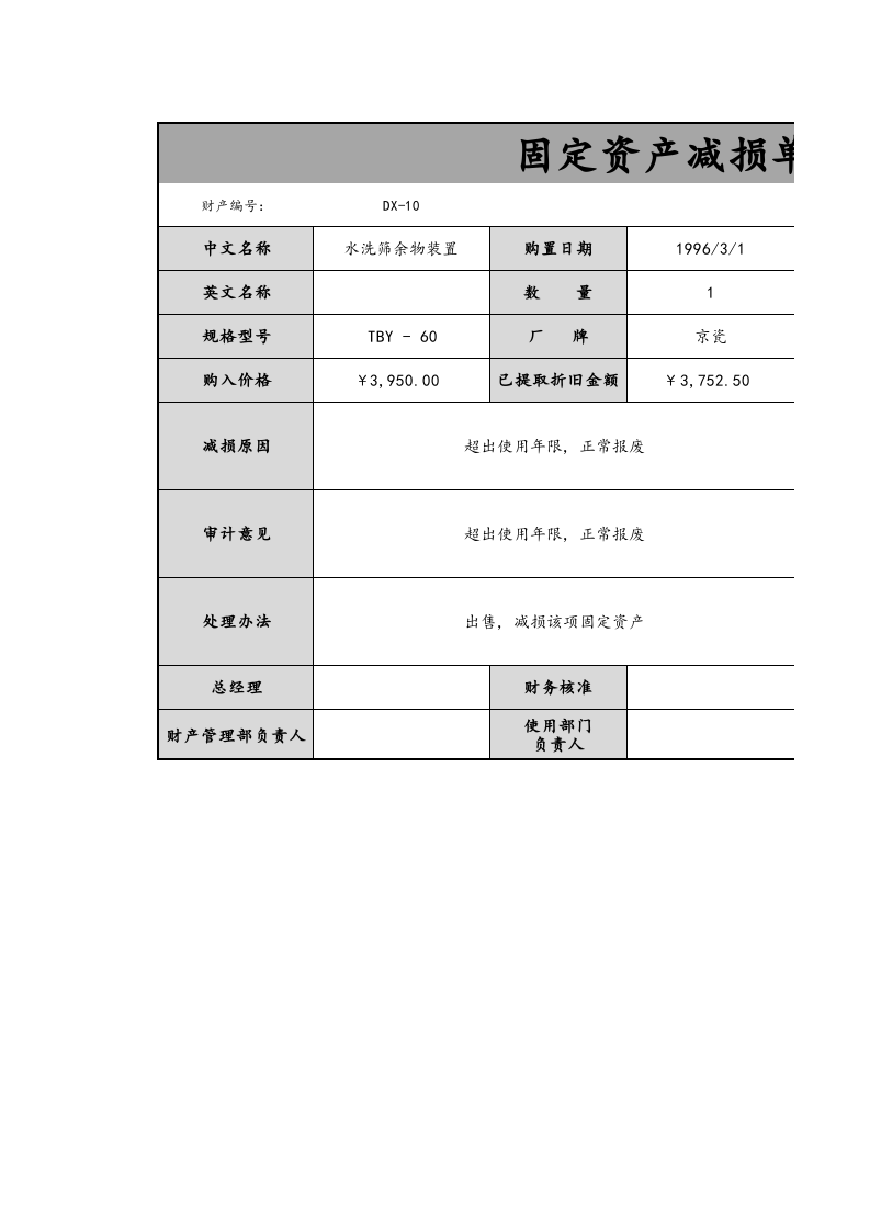 08-【固定资产管理】-04-固定资产减损单.xlsx 第1页