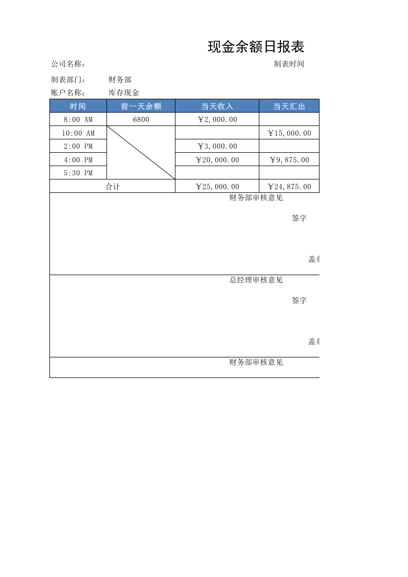 04-【现金管理】-03-现金余额日报表.xlsx 第1页