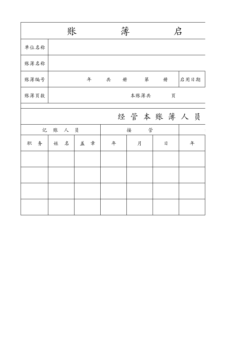 02-【会计财务处理】-07-账簿启用表.xlsx 第1页