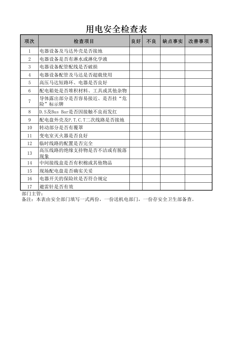 用电安全检查表.xlsx 第1页