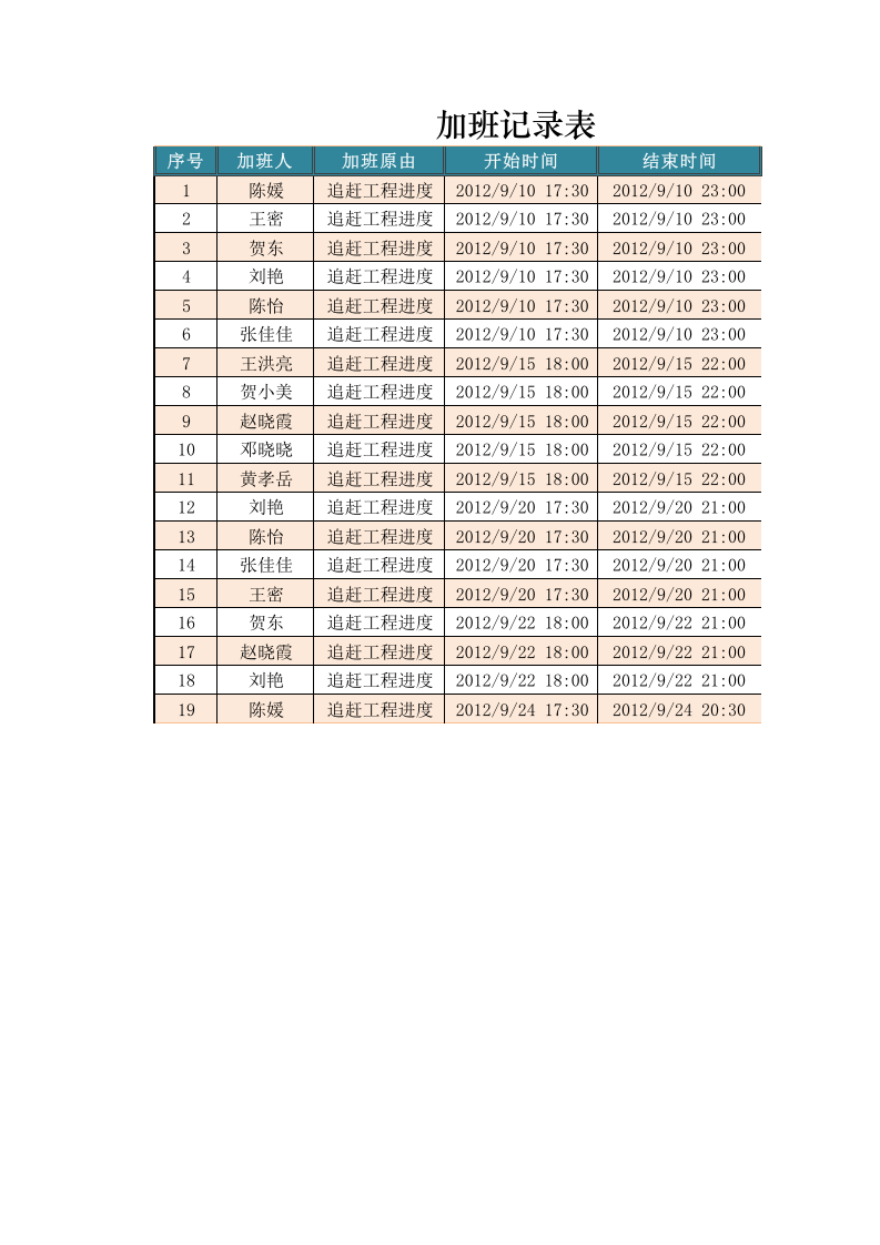 加班记录表.xlsx 第1页