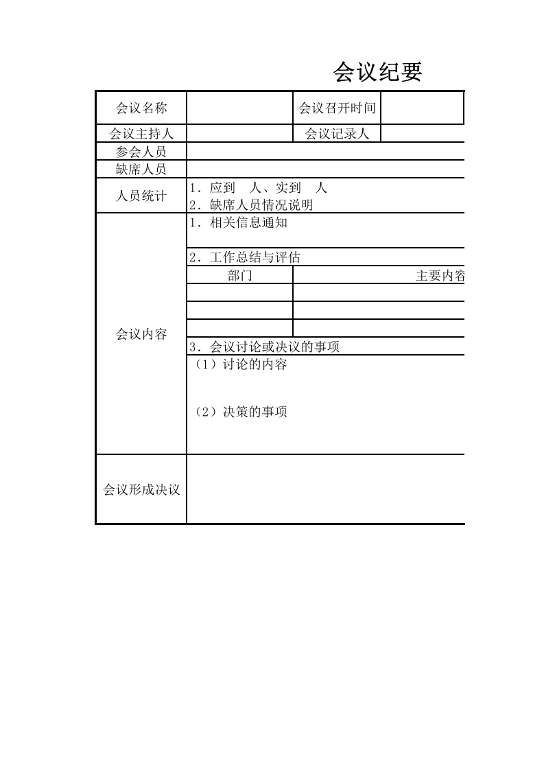 会议纪要.xlsx 第1页