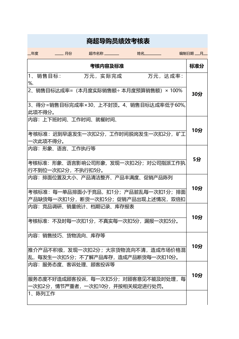 导购员绩效考核表.xls 第3页