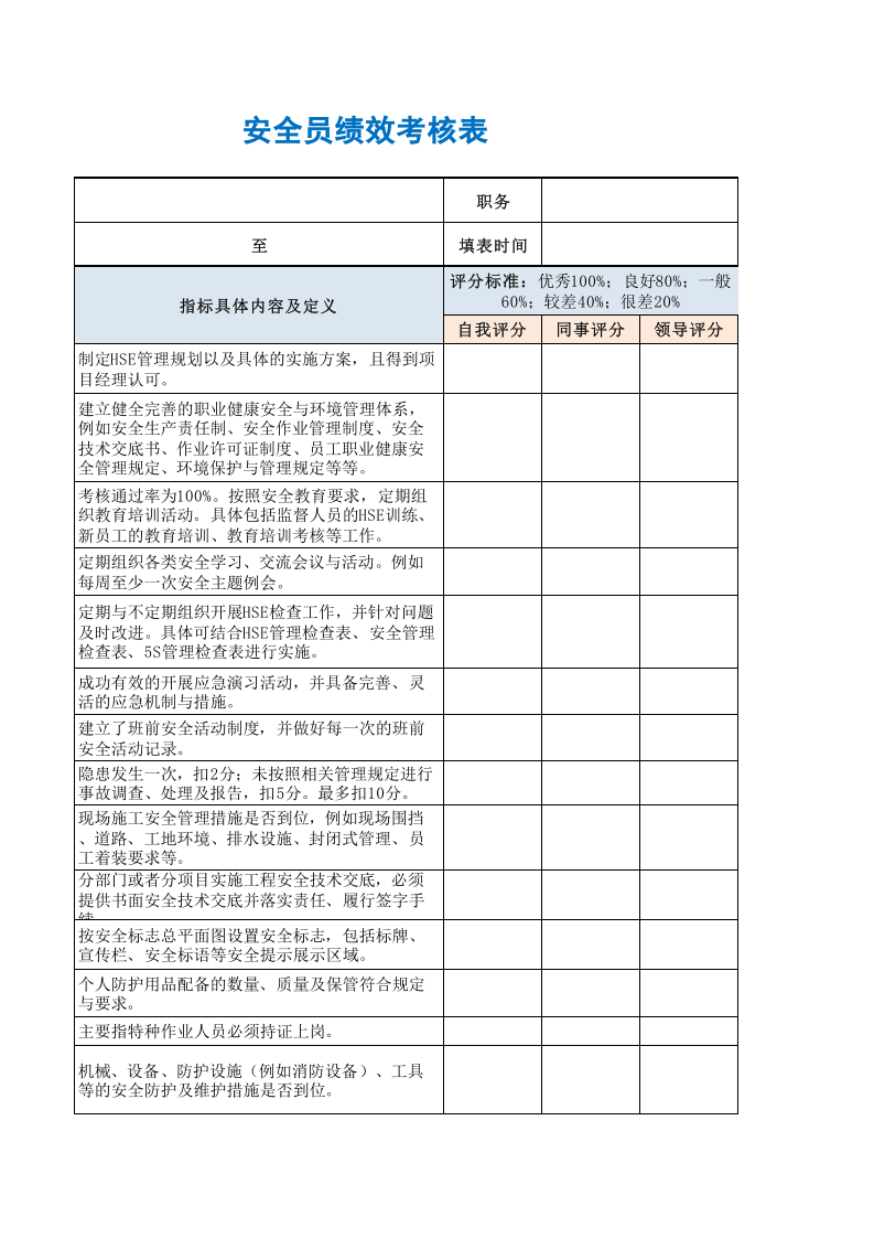 安全员绩效考核表.xls 第4页