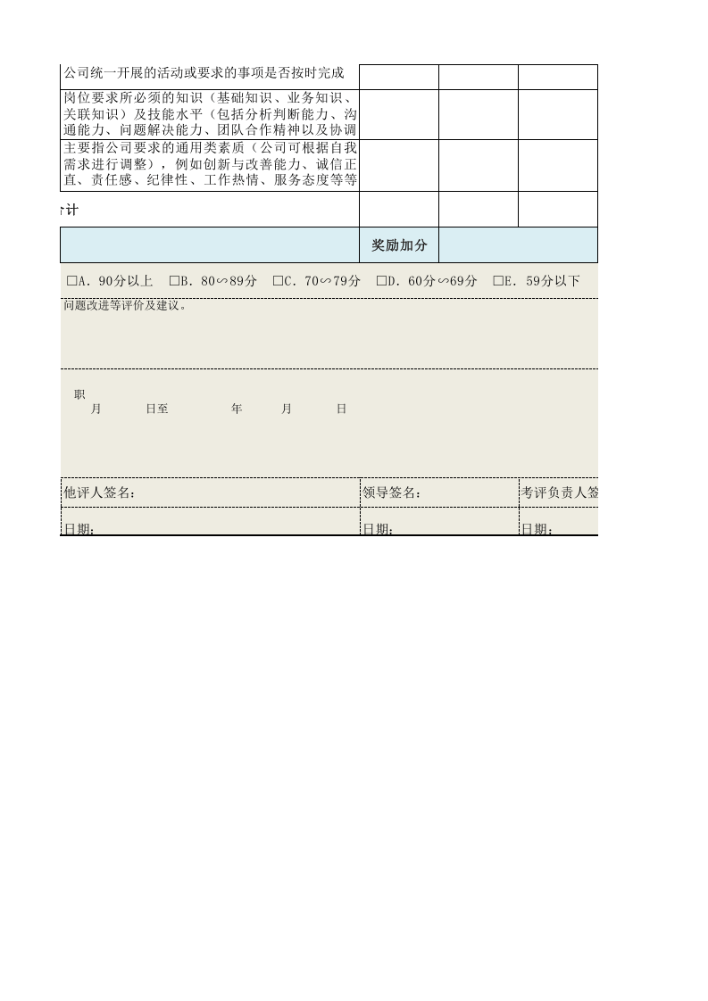 运输作业人员绩效考核表.xls 第4页