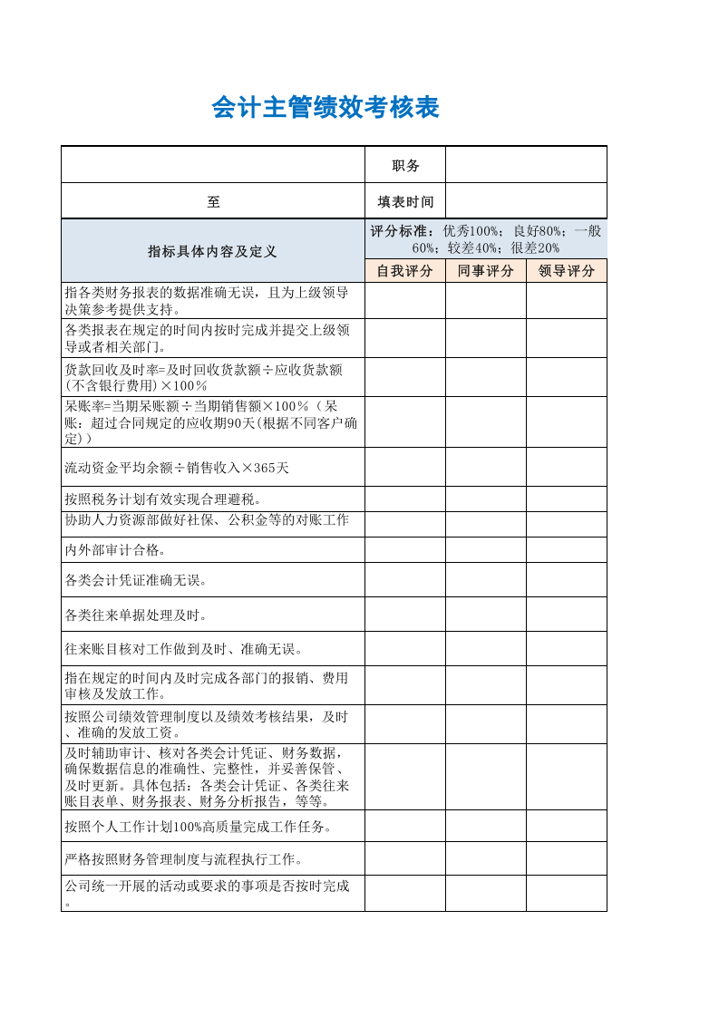 会计主管绩效考核表.xls 第3页