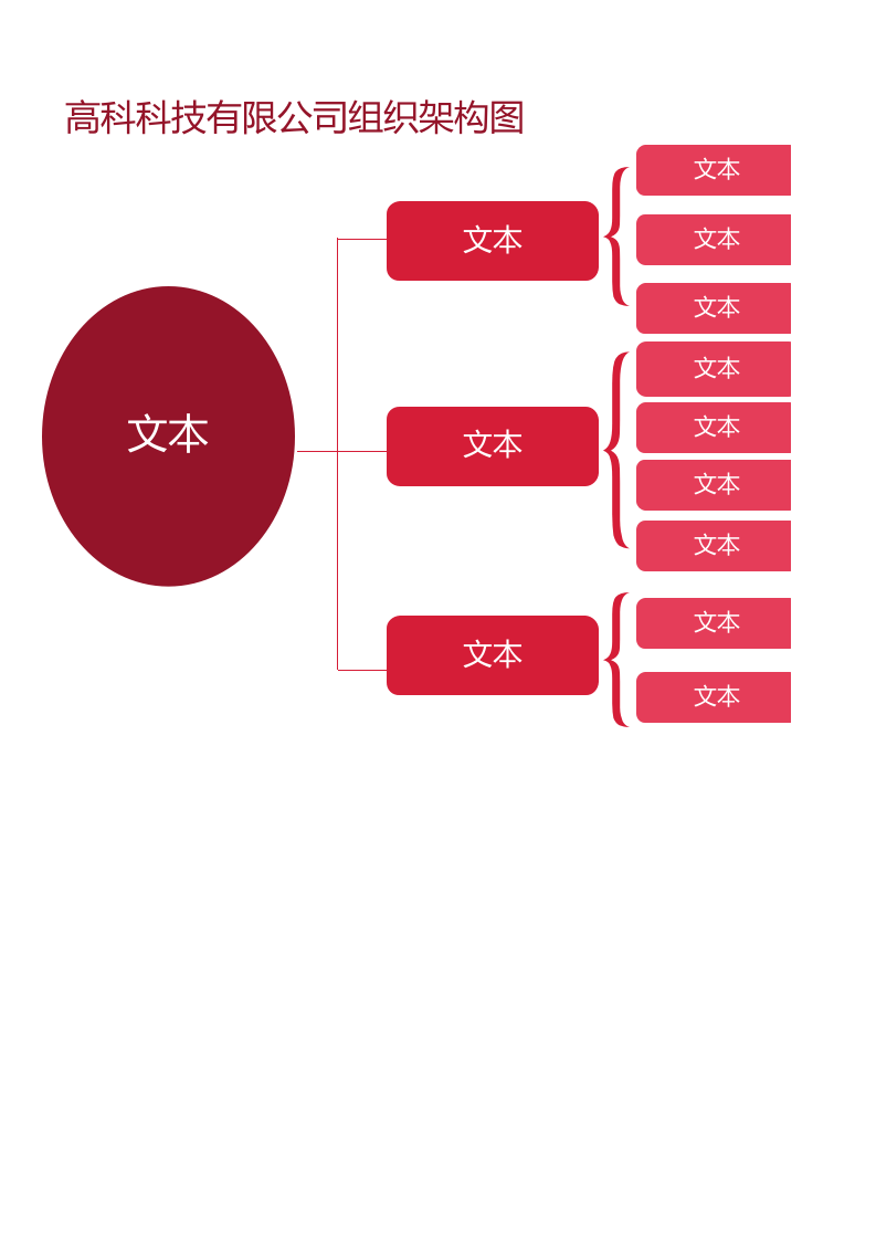 高科科技有限公司组织架构图excel表格模板.xlsx 第1页