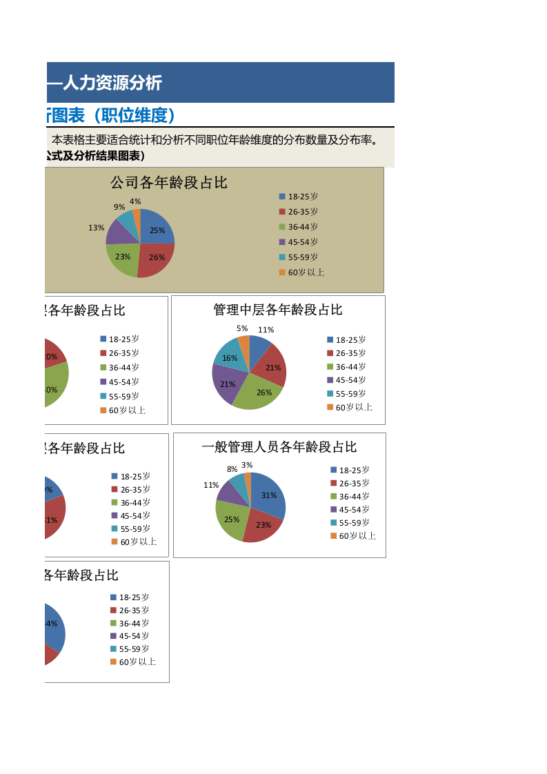 人力资源年龄结构分析图表（职位维度）.xlsx 第3页