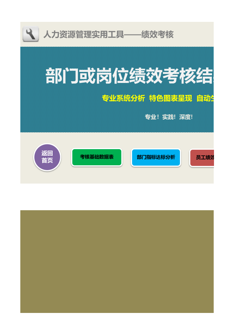 绩效考核结果分析Excel系统（基础数据分析、达标分析）.xlsx 第1页