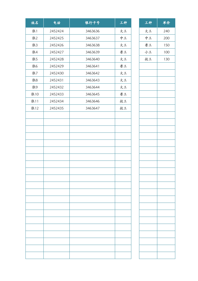 65.员工信息表.xlsx 第1页