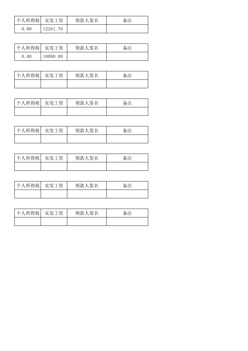 工资条样本.xlsx 第2页