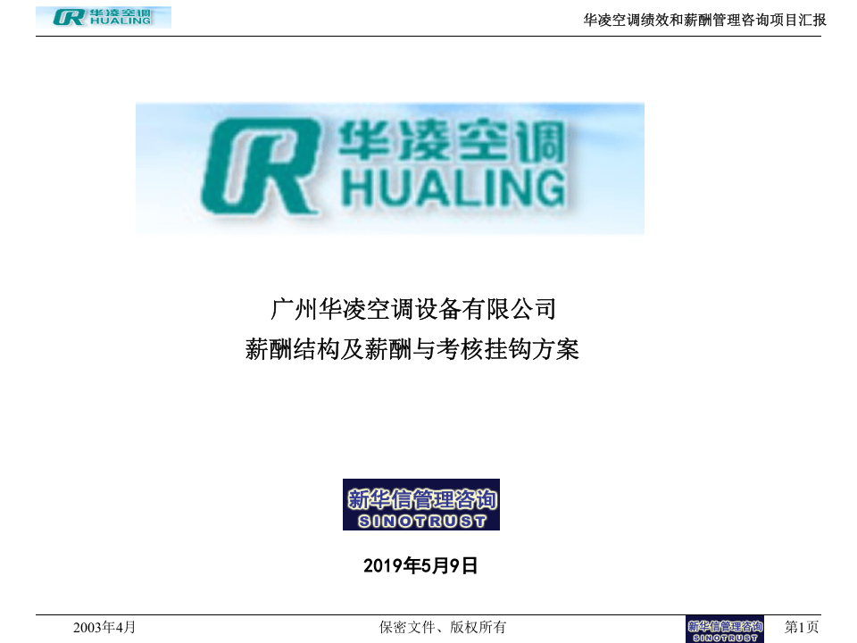 华凌空调薪酬结构及薪酬和考核挂钩方案.ppt 第1页