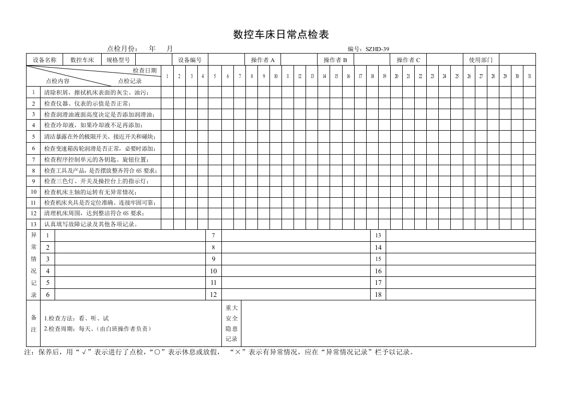 49.数控车床日常点检表.doc 第1页