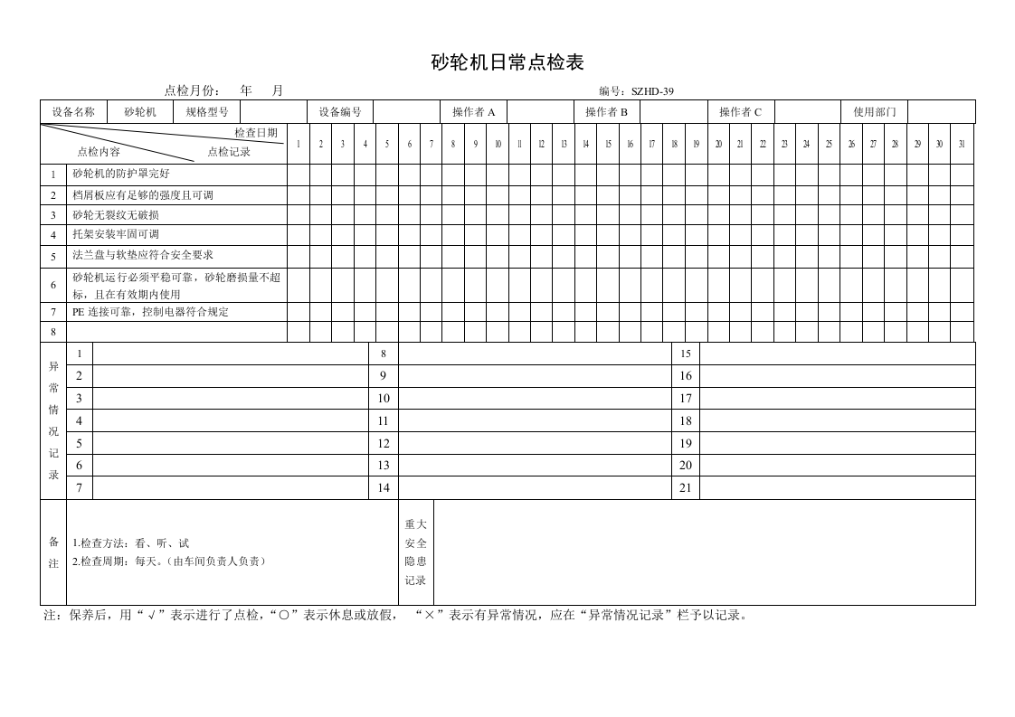 48.砂轮机日常点检表.doc 第1页