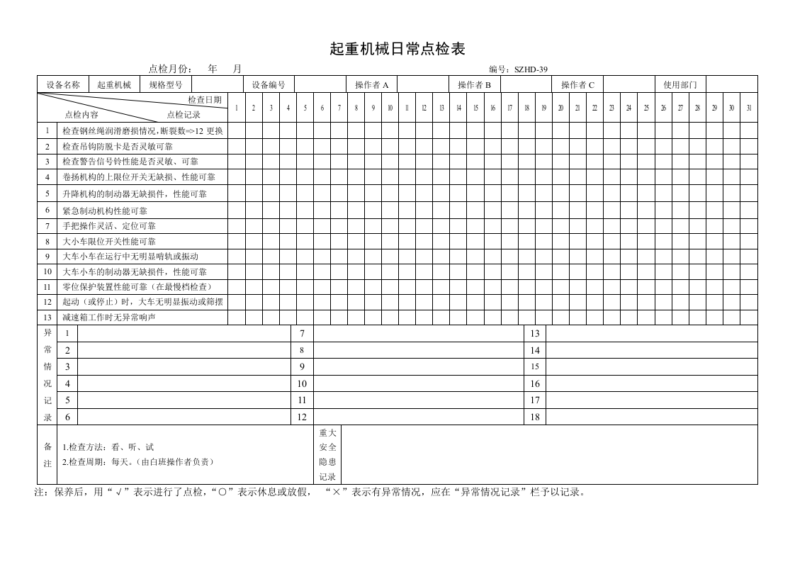 46.起重机械日常点检表.doc 第1页