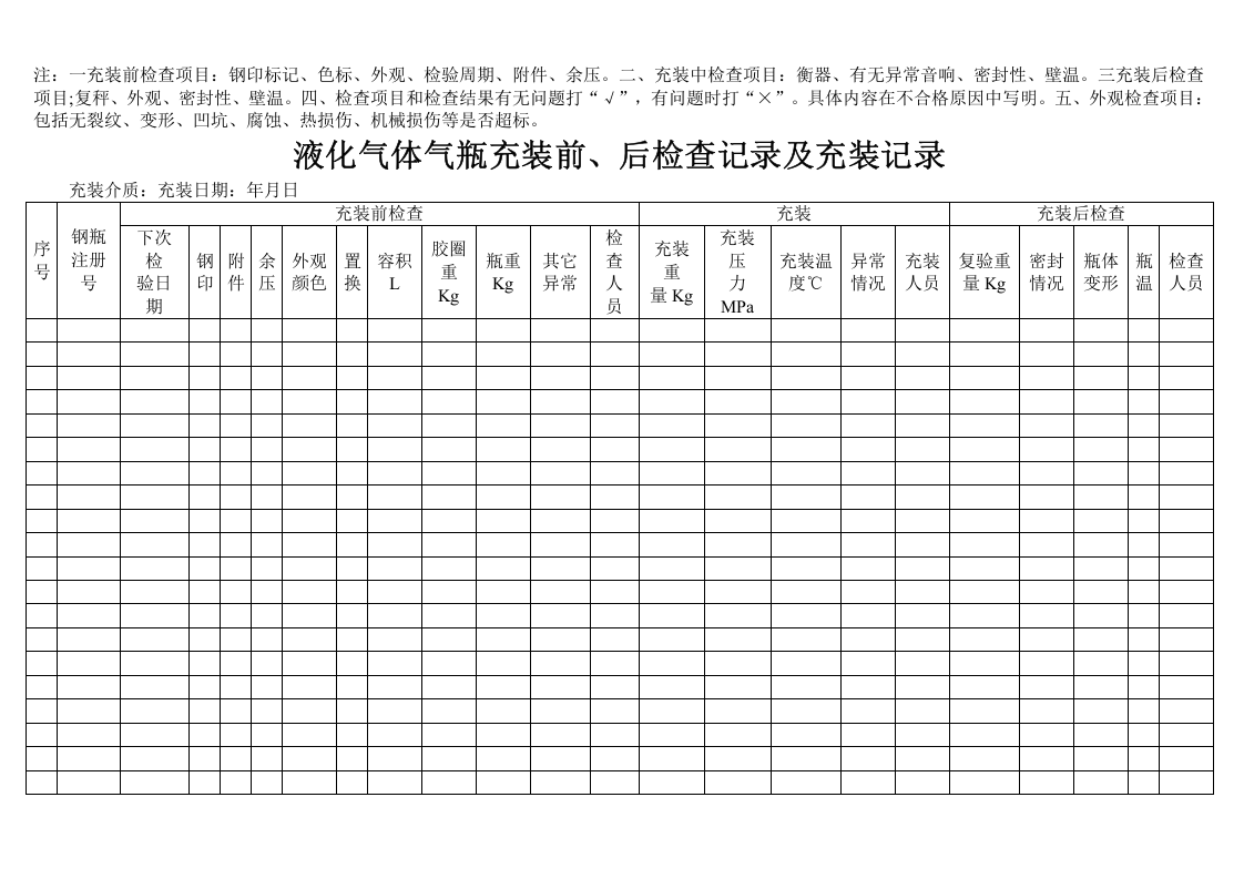 液化气体气瓶充装前后检查记录及充装记录.doc 第2页