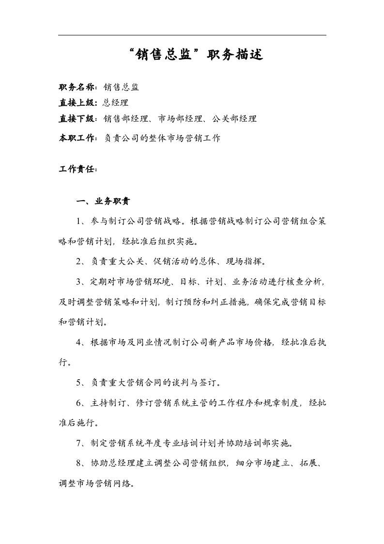 销售总监职能说明书.doc 第1页