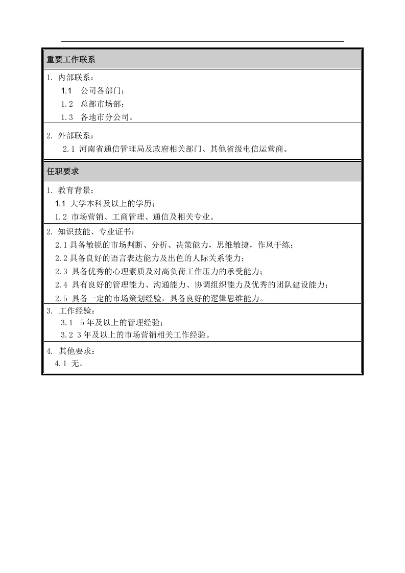 市场营销部总经理职位说明书.doc 第2页