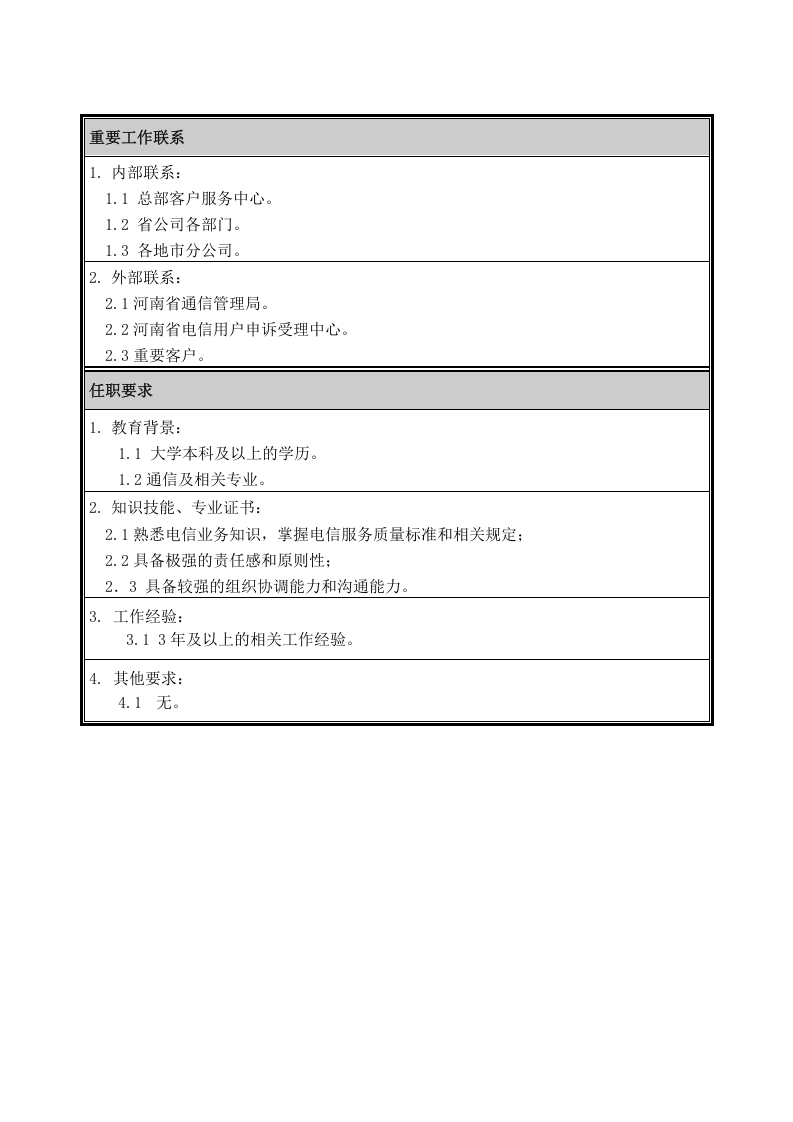 客户服务部经理职位说明书.doc 第2页