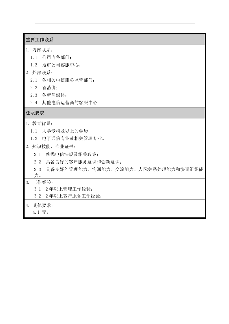 客服中心主任职位说明书.doc 第2页