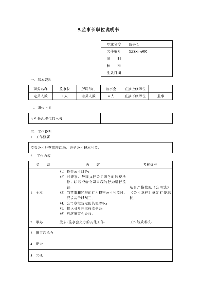 监事长职位说明书.doc 第1页