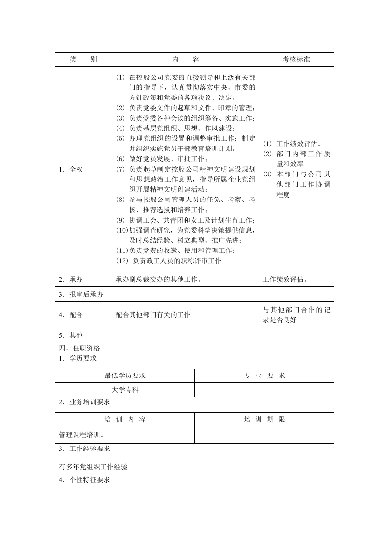 党委办公室主任职位说明书.doc 第2页