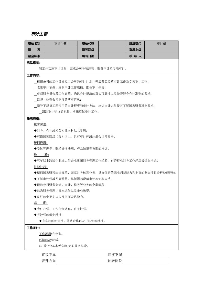 审计主管.doc 第1页