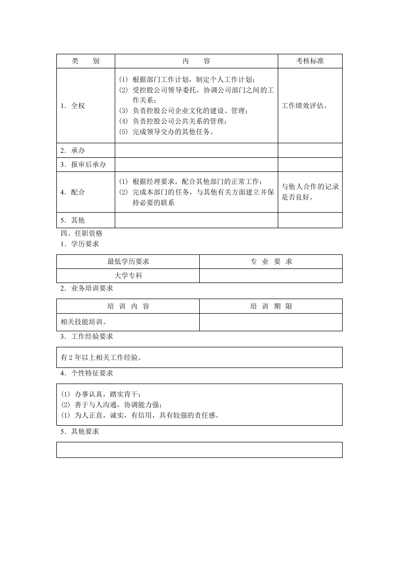 协调员职位说明书.doc 第2页