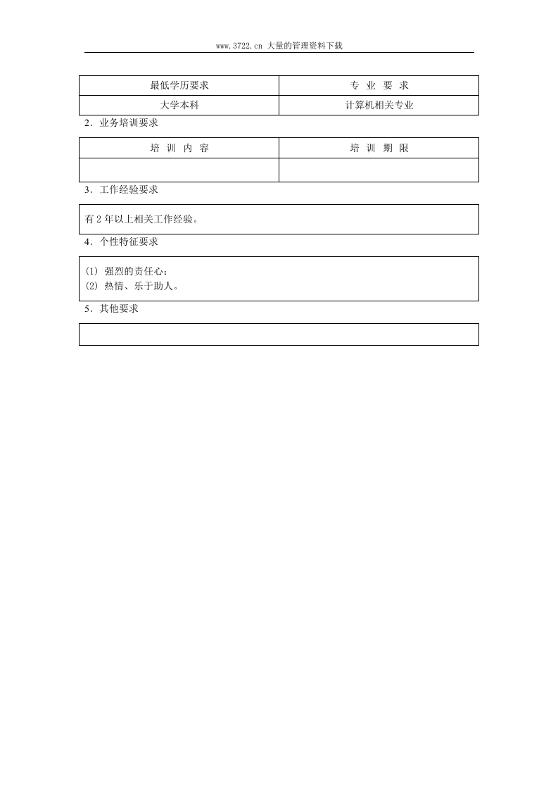 网络管理员职位说明书.doc 第2页