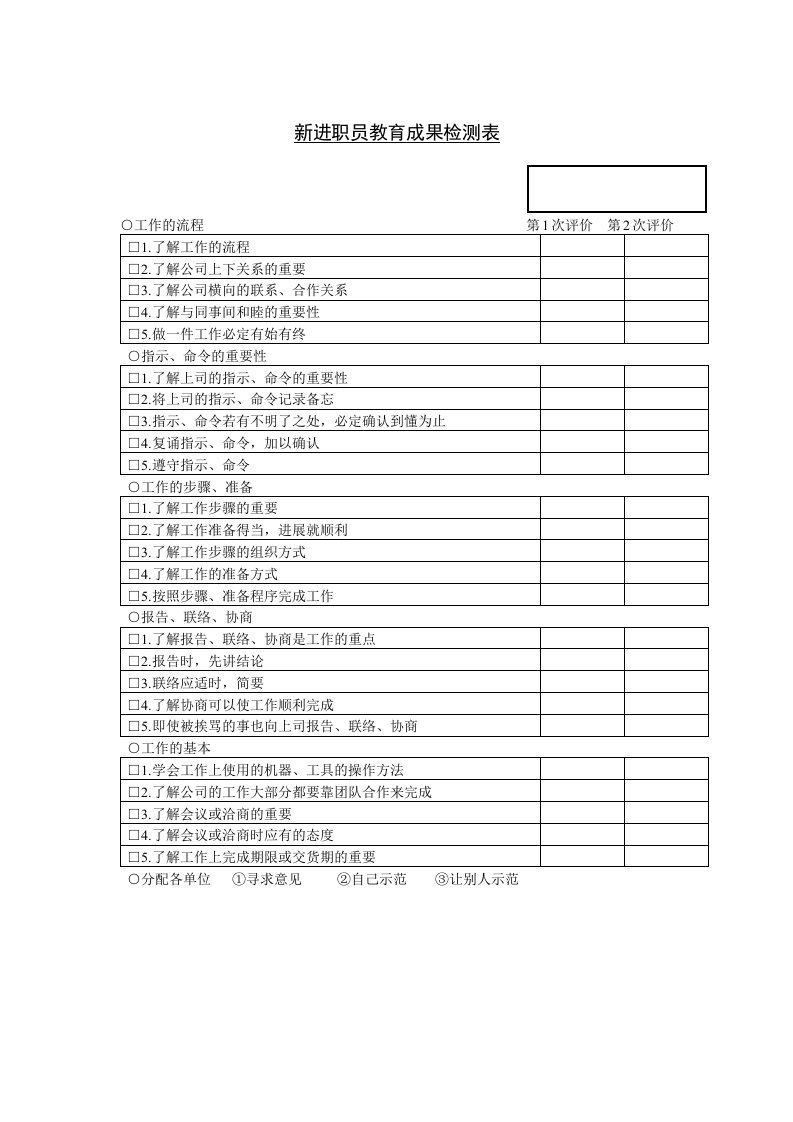 新进职员教育成果检测表.doc 第1页