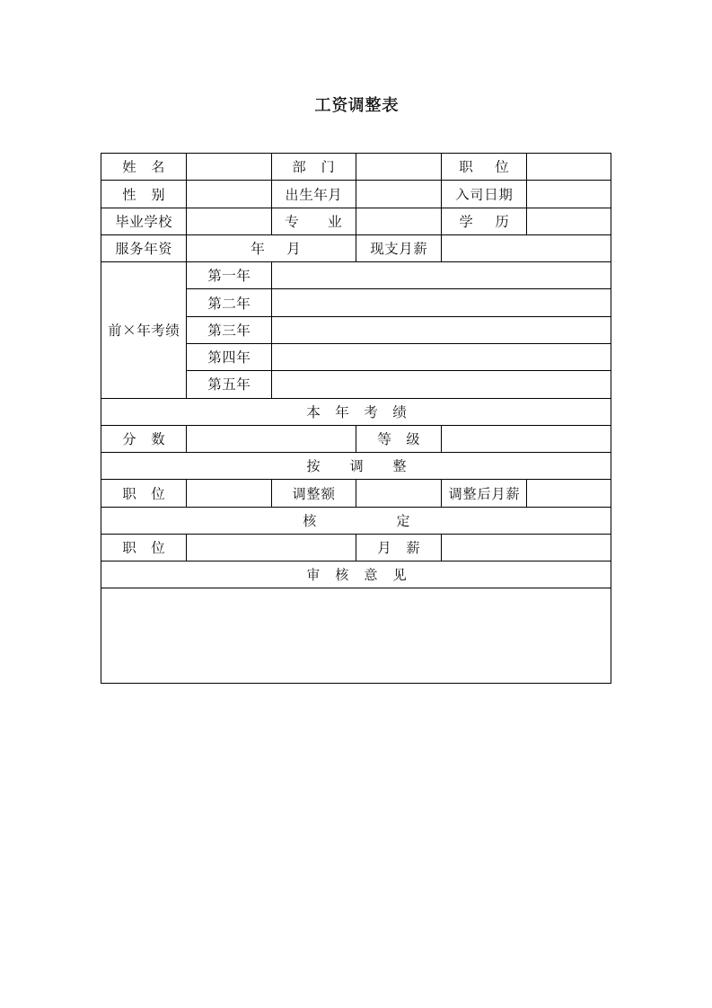工资调整表.doc 第1页
