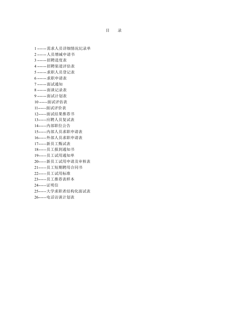 人员招聘表格目录.doc 第1页