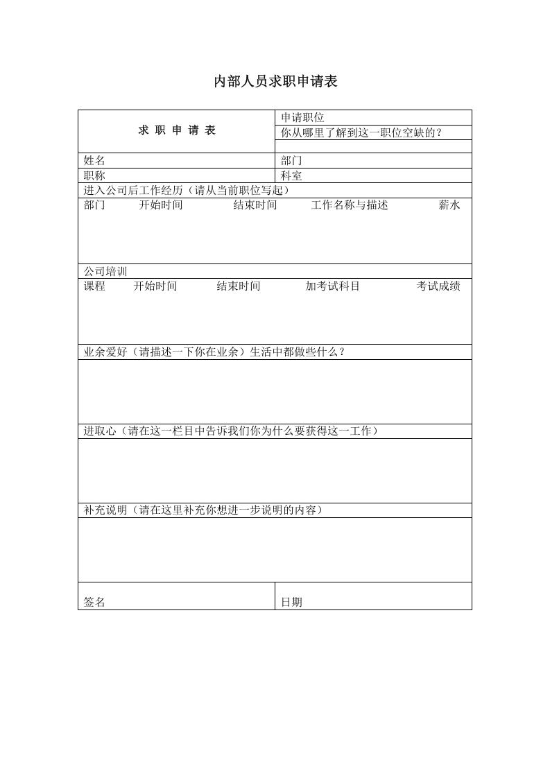 内部人员求职申请表.doc 第1页