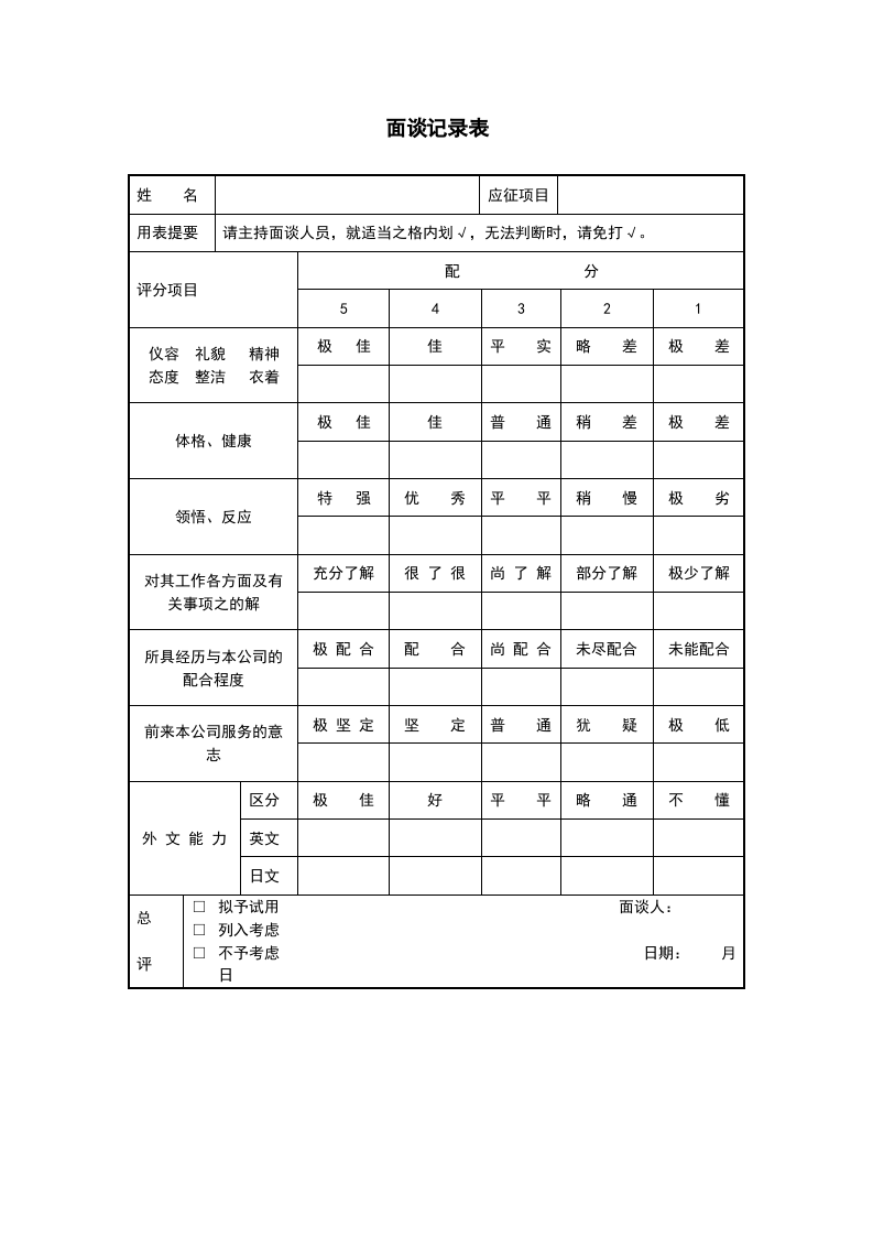 面谈记录表.doc 第1页