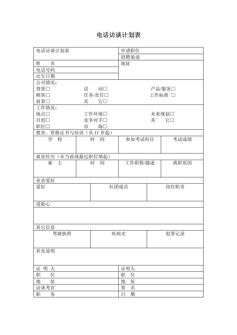 电话访谈计划表.doc 第1页