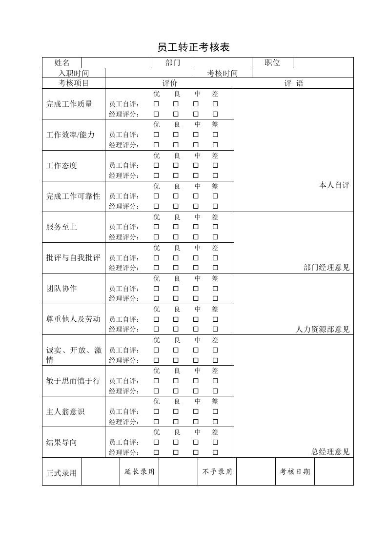 【转正】员工转正考核表.doc 第1页