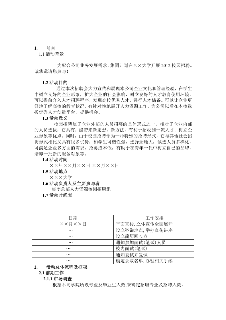 【模板】大型招聘项目策划方案模板3.doc 第2页