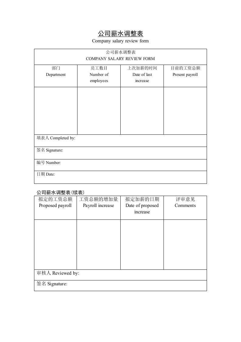 公司薪水调整表.doc 第1页