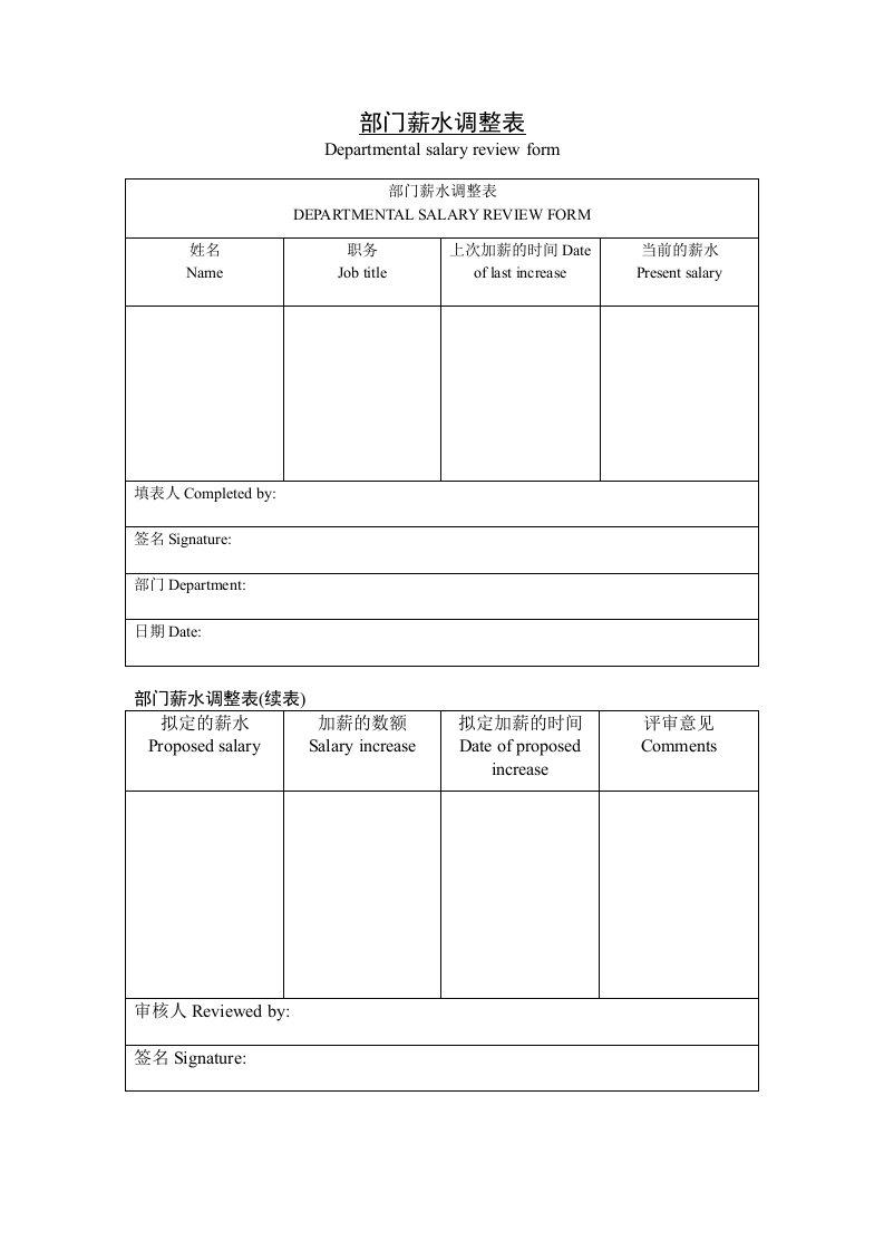 部门薪水调整表.doc 第1页