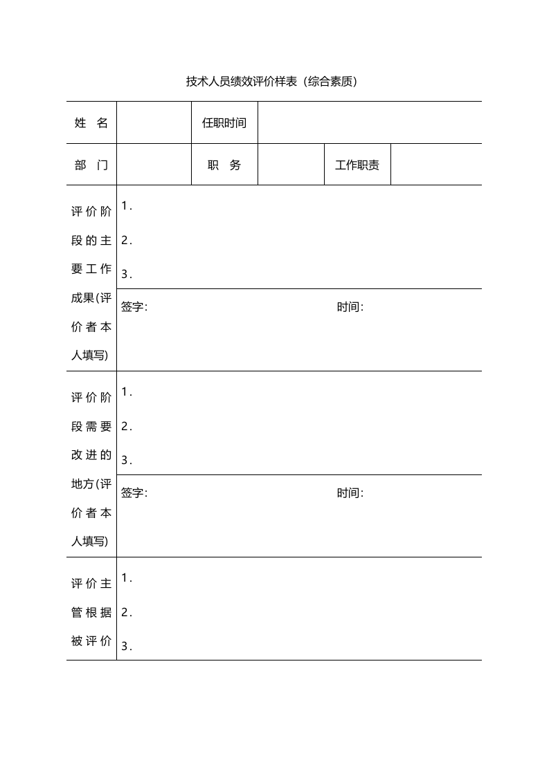 技术人员绩效评价样表.doc 第1页
