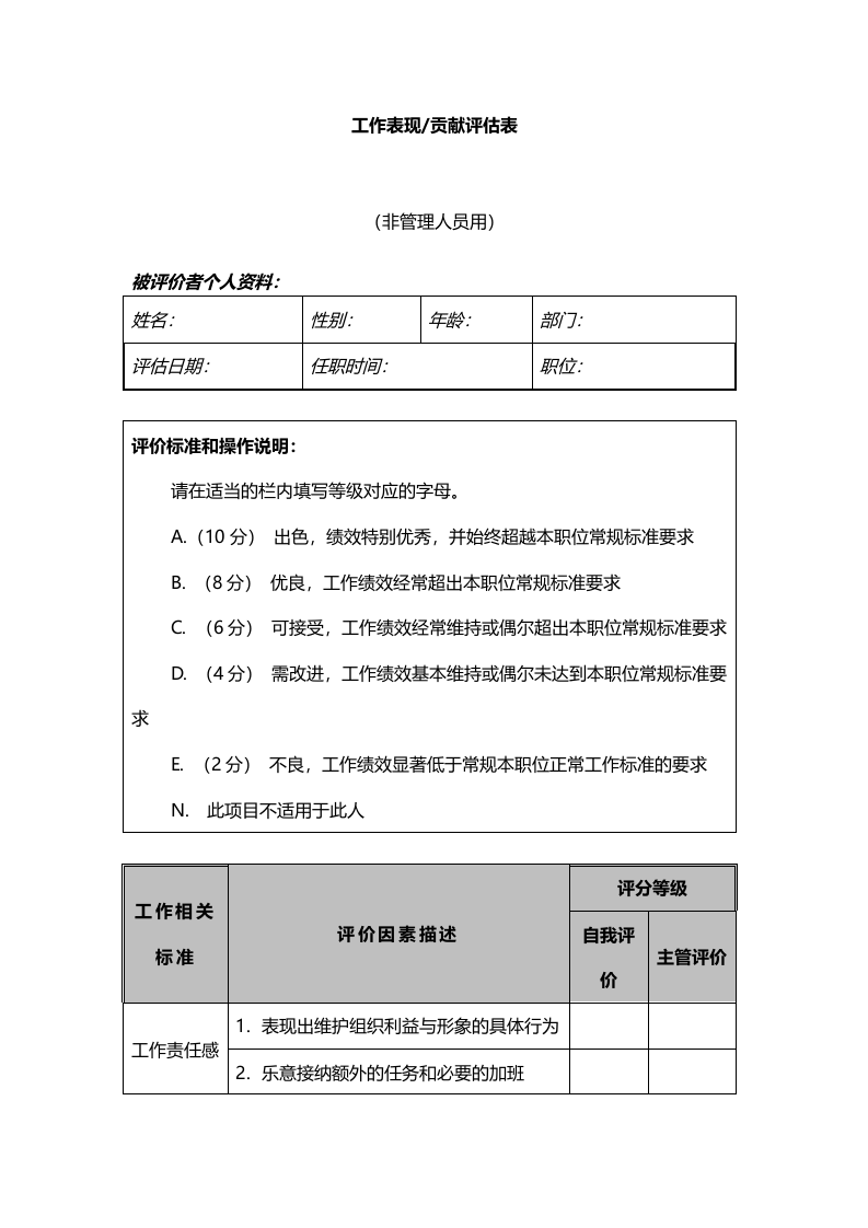 工作表现贡献评估表.docx 第1页
