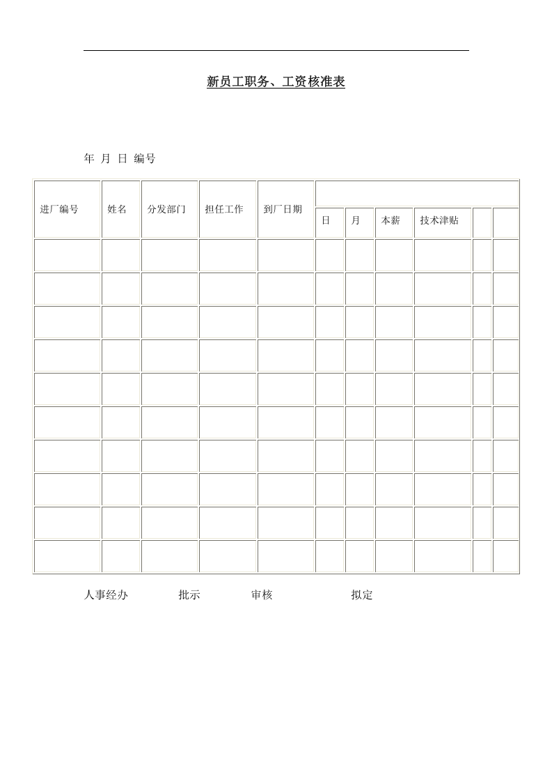 新员工职务、工资核准表.doc 第1页