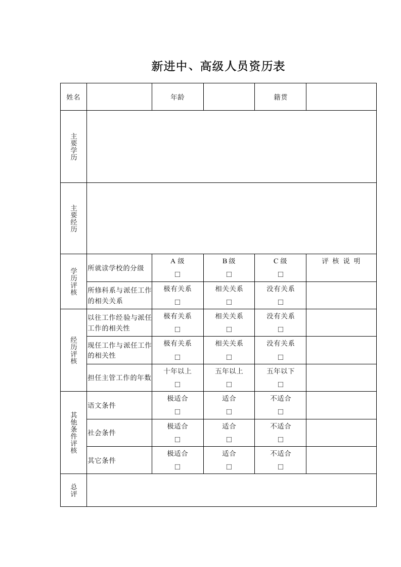 新进中、高级人员资历表.doc 第1页