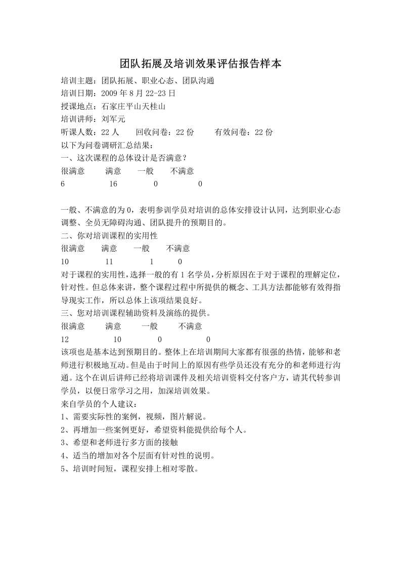 17_团队拓展及培训效果评估报告样本.doc 第1页
