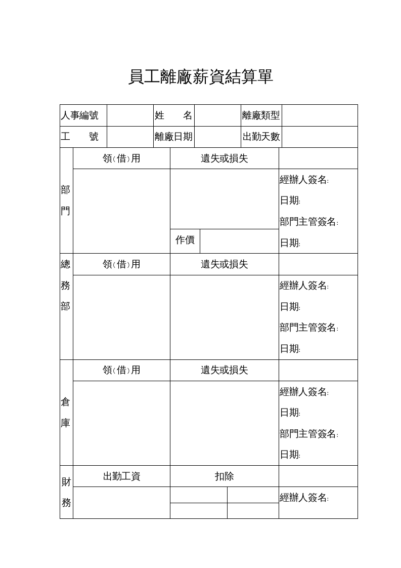台资企业员工离厂薪资结算单.doc 第1页