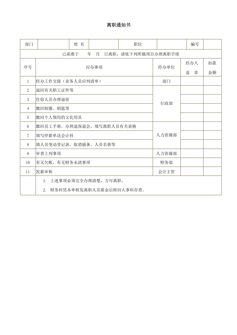 离职通知书-模板.doc 第1页