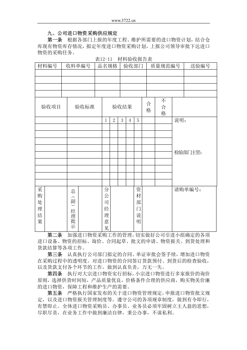九、公司中进口物资采购供应规定.doc 第1页