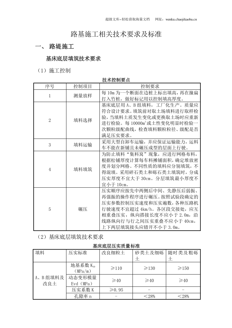 路基施工相关技术要求及标准.doc 第1页